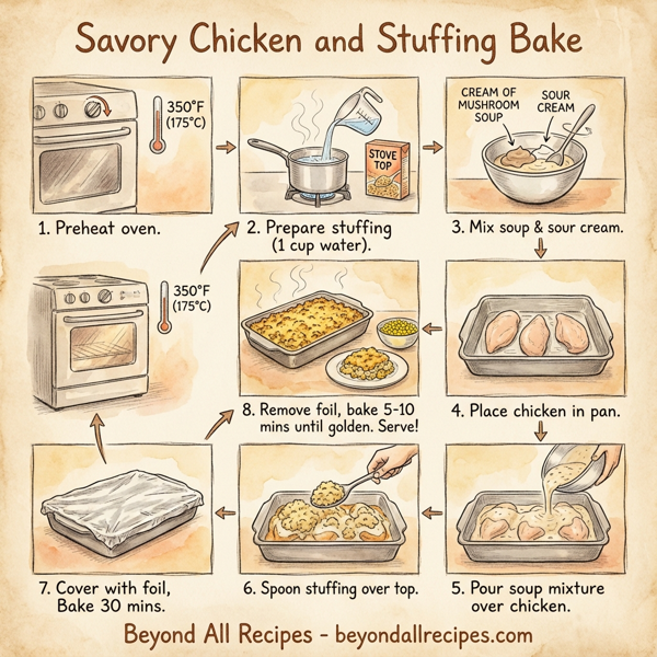 Savory Chicken and Stuffing Bake instructions