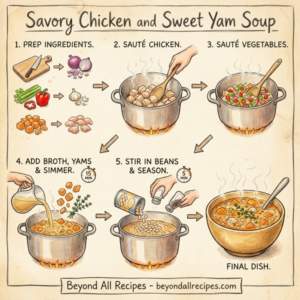 Savory Chicken and Sweet Yam Soup instructions