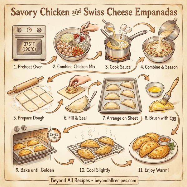 Savory Chicken and Swiss Cheese Empanadas instructions