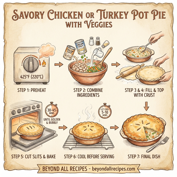 Savory Chicken or Turkey Pot Pie with Veggies instructions