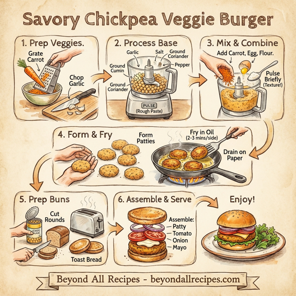 Savory Chickpea Veggie Burger instructions