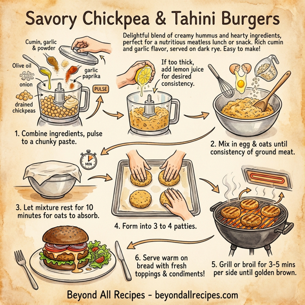 Savory Chickpea & Tahini Burgers instructions
