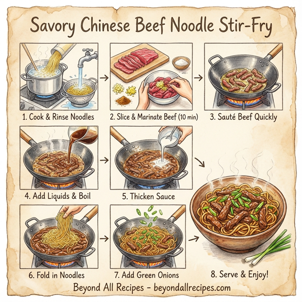 Savory Chinese Beef Noodle Stir-Fry instructions