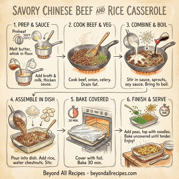 Savory Chinese Beef and Rice Casserole instructions