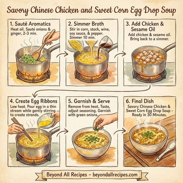 Savory Chinese Chicken and Sweet Corn Egg Drop Soup instructions