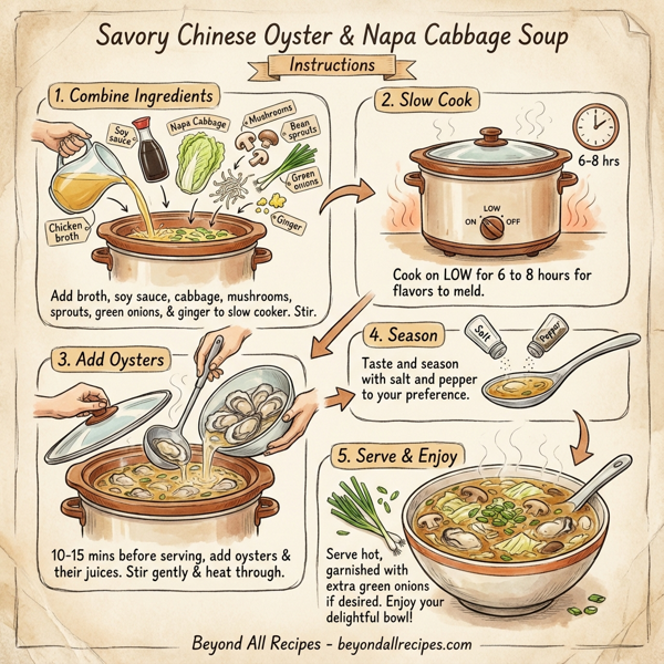 Savory Chinese Oyster and Napa Cabbage Soup instructions