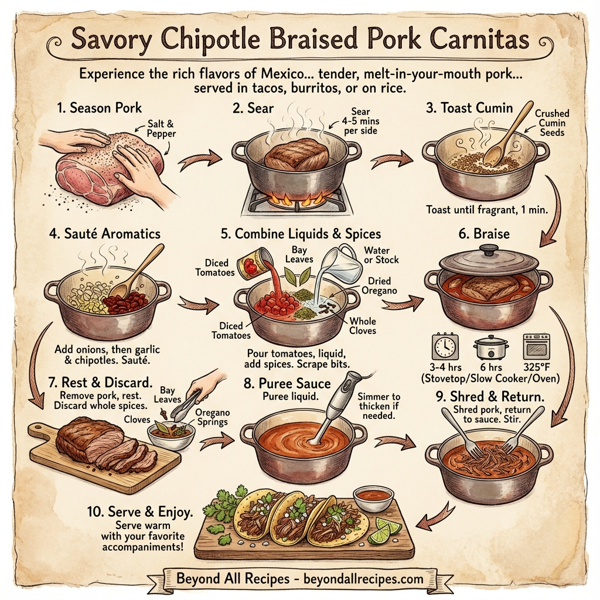 Savory Chipotle Braised Pork Carnitas instructions