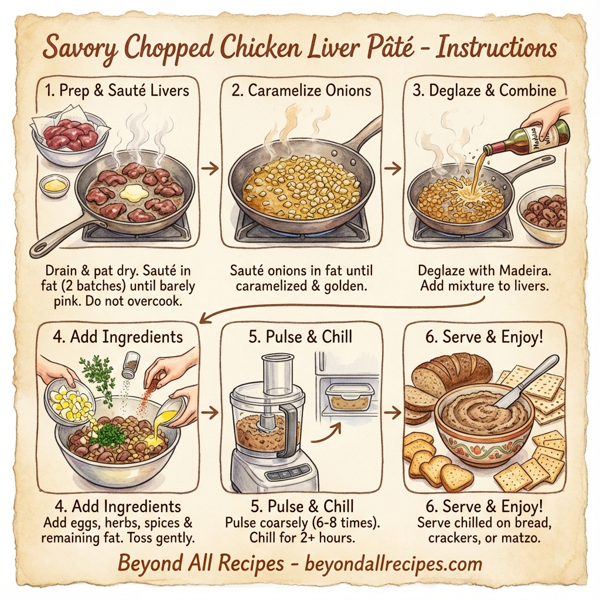 Savory Chopped Chicken Liver Pâté instructions