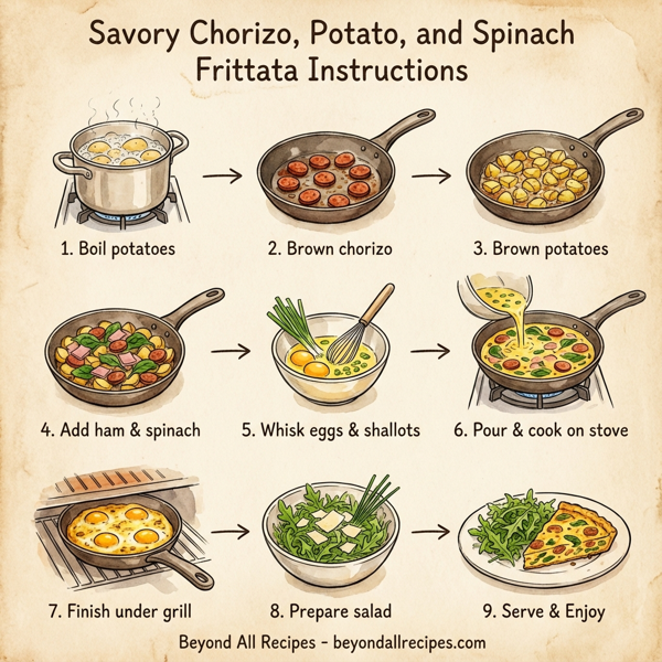 Savory Chorizo, Potato, and Spinach Frittata instructions
