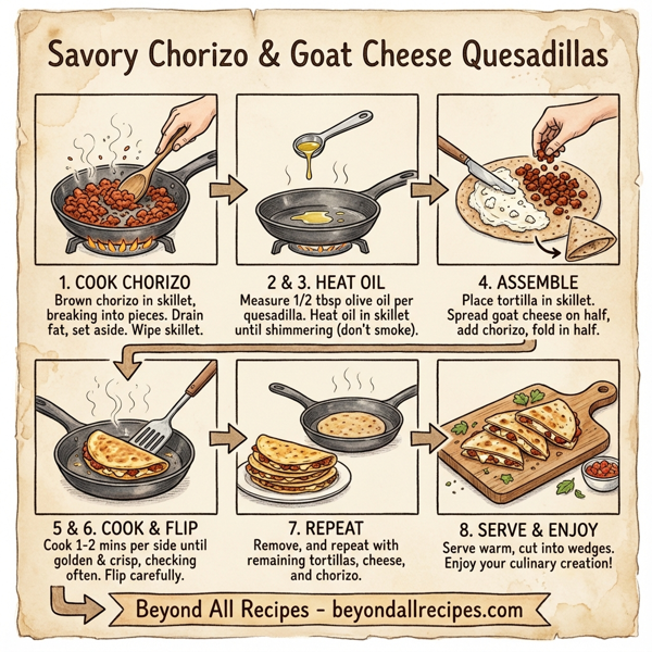 Savory Chorizo & Goat Cheese Quesadillas instructions