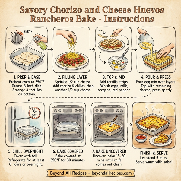 Savory Chorizo and Cheese Huevos Rancheros Bake instructions