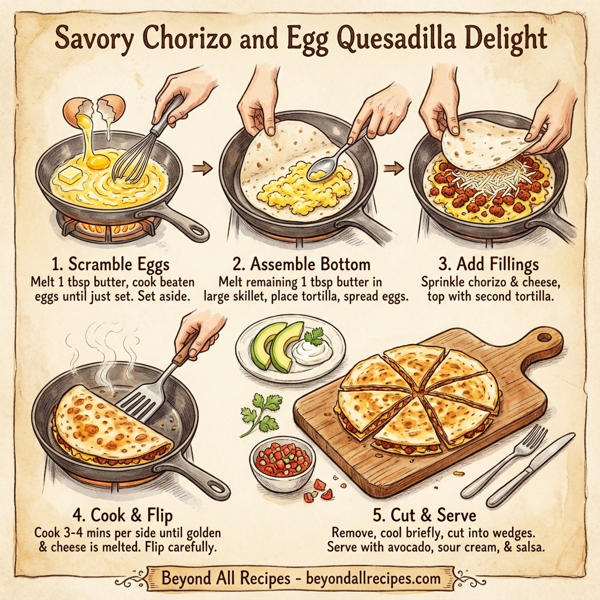 Savory Chorizo and Egg Quesadilla Delight instructions