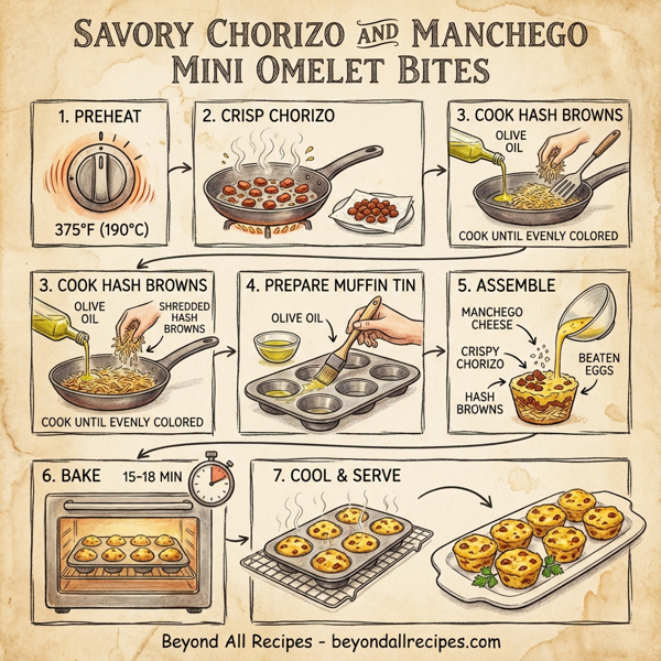 Savory Chorizo and Manchego Mini Omelet Bites instructions