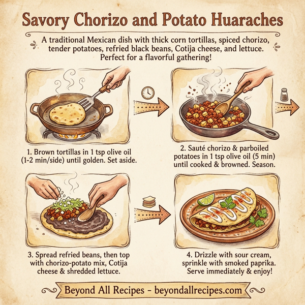 Savory Chorizo and Potato Huaraches instructions