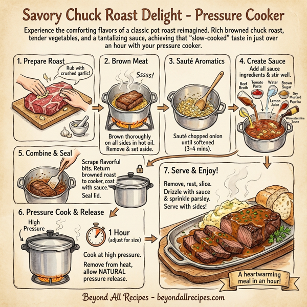 Savory Chuck Roast Delight - Pressure Cooker instructions