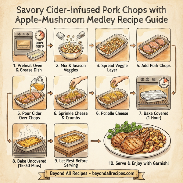 Savory Cider-Infused Pork Chops with Apple-Mushroom Medley instructions
