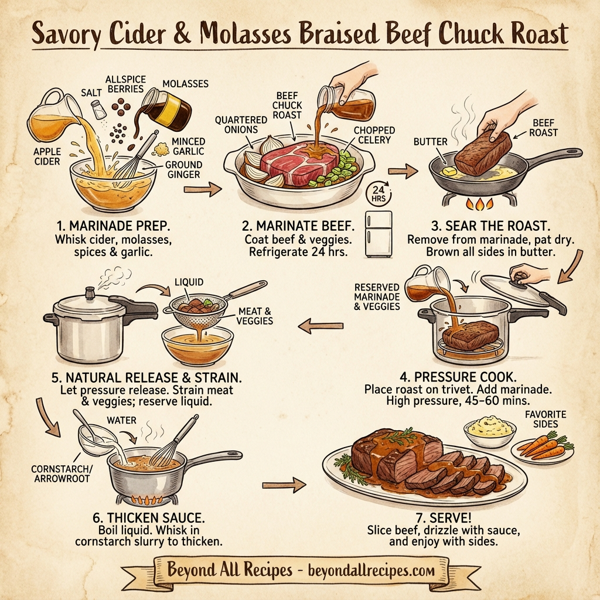Savory Cider & Molasses Braised Beef Chuck Roast instructions