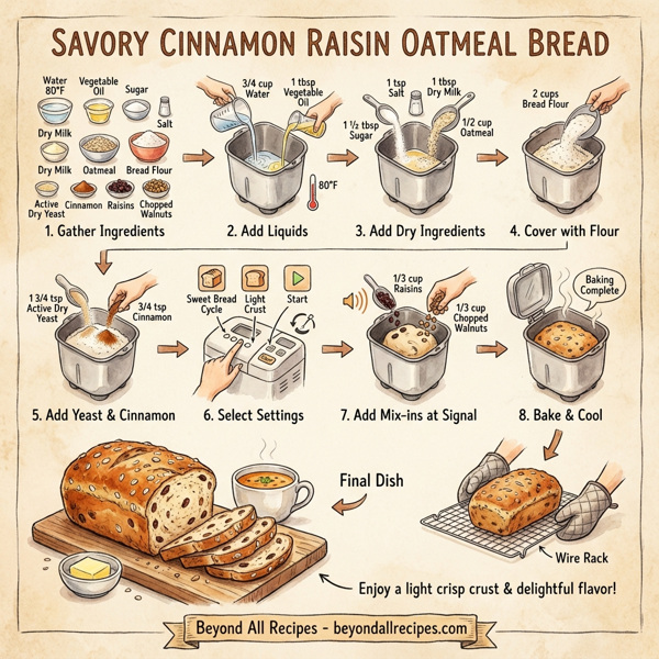Savory Cinnamon Raisin Oatmeal Bread instructions