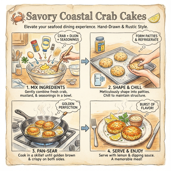 Savory Coastal Crab Cakes instructions