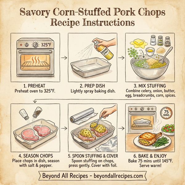 Savory Corn-Stuffed Pork Chops instructions