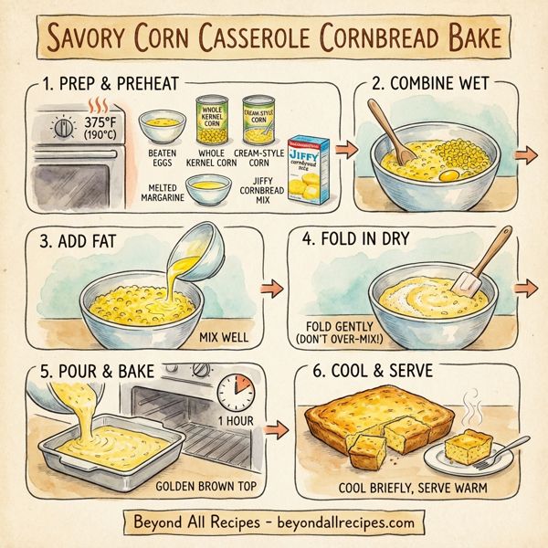 Savory Corn Casserole Cornbread Bake instructions