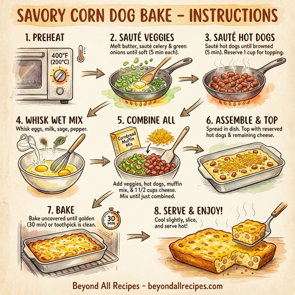 Savory Corn Dog Bake instructions