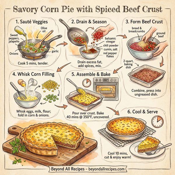 Savory Corn Pie with Spiced Beef Crust instructions