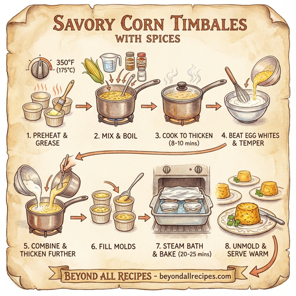 Savory Corn Timbales with Spices instructions