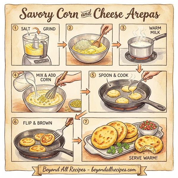 Savory Corn and Cheese Arepas instructions