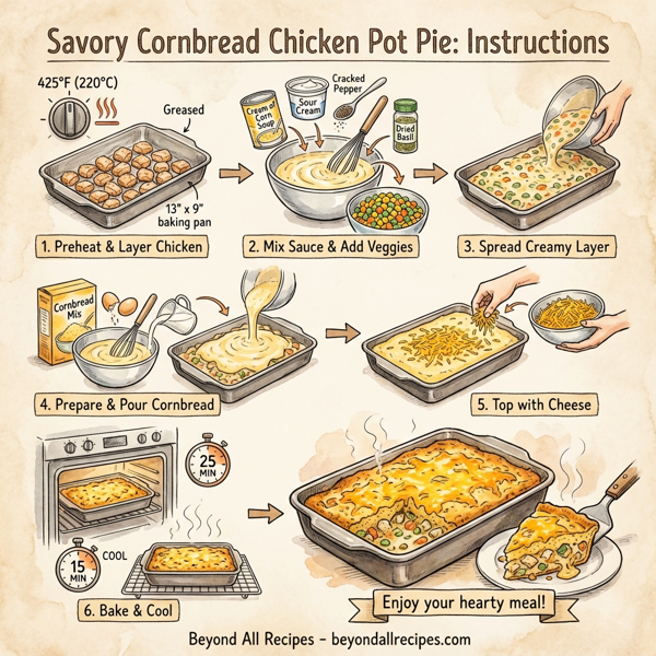 Savory Cornbread Chicken Pot Pie instructions
