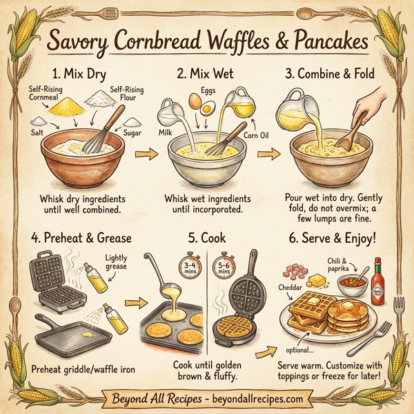 Savory Cornbread Waffles & Pancakes instructions