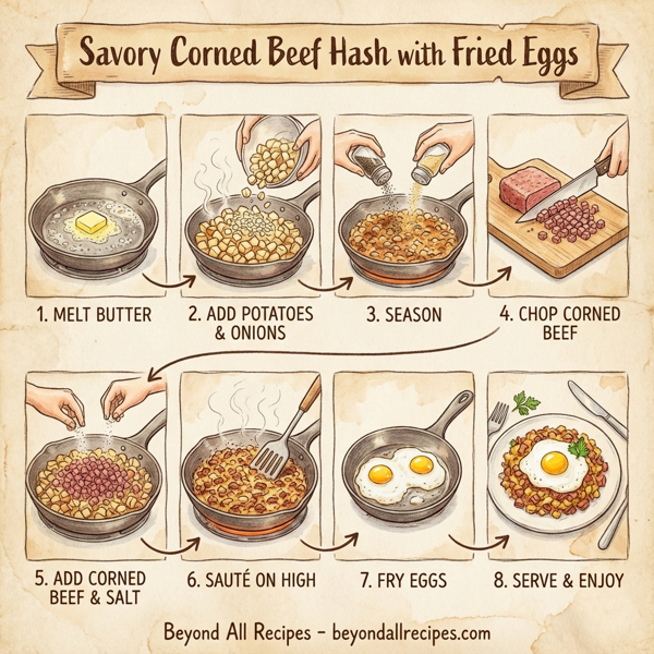 Savory Corned Beef Hash with Fried Eggs instructions
