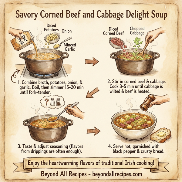 Savory Corned Beef and Cabbage Delight Soup instructions