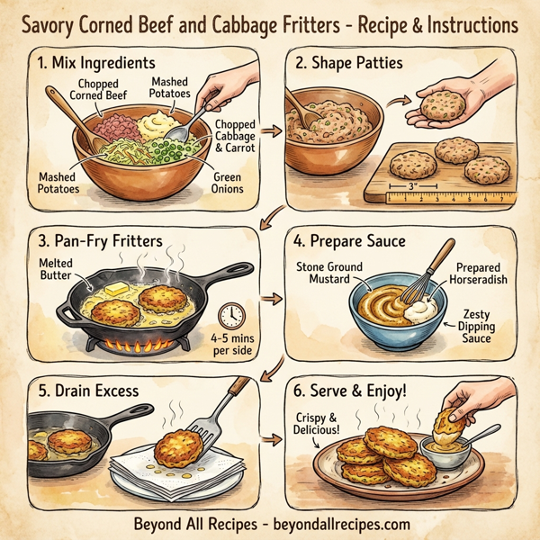 Savory Corned Beef and Cabbage Fritters instructions