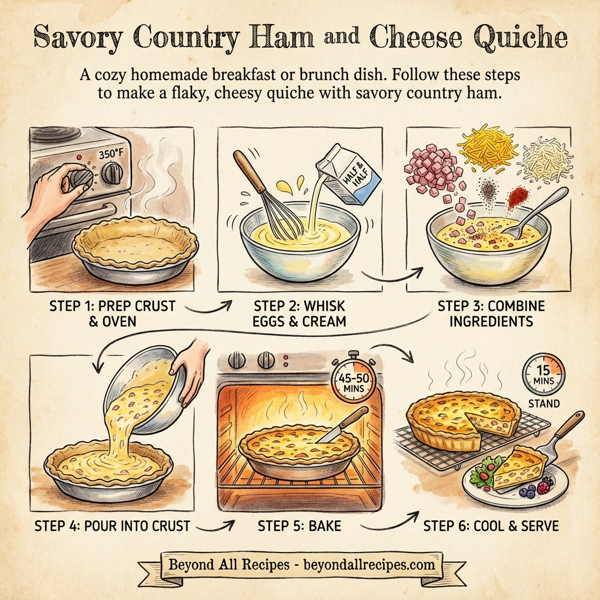 Savory Country Ham and Cheese Quiche instructions