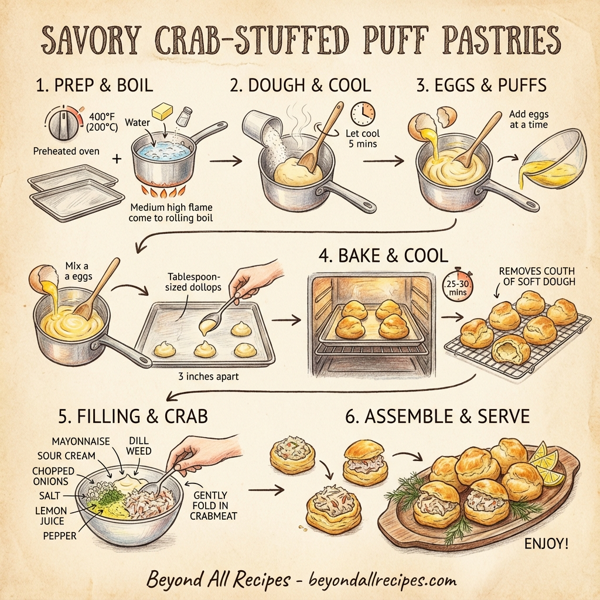 Savory Crab-Stuffed Puff Pastries instructions