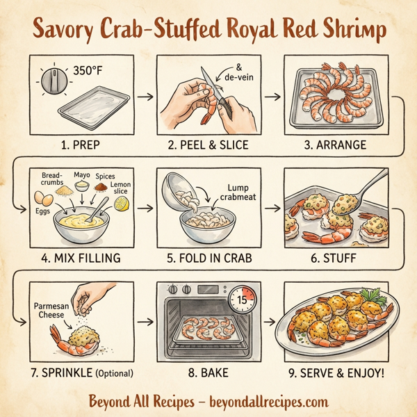 Savory Crab-Stuffed Royal Red Shrimp instructions