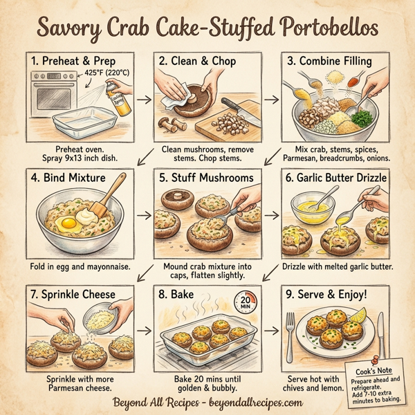 Savory Crab Cake-Stuffed Portobellos instructions