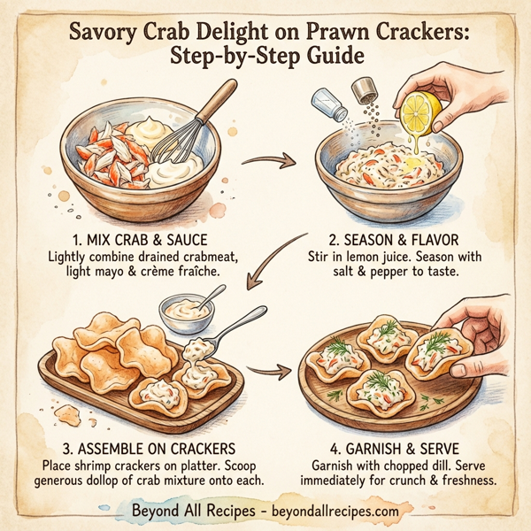 Savory Crab Delight on Prawn Crackers instructions