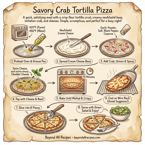 Savory Crab Tortilla Pizza instructions