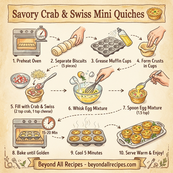 Savory Crab & Swiss Mini Quiches instructions