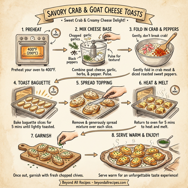Savory Crab and Goat Cheese Toasts instructions