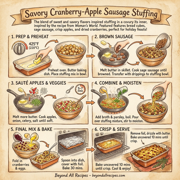 Savory Cranberry-Apple Sausage Stuffing instructions