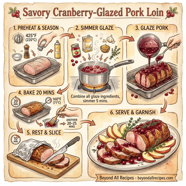 Savory Cranberry-Glazed Pork Loin instructions