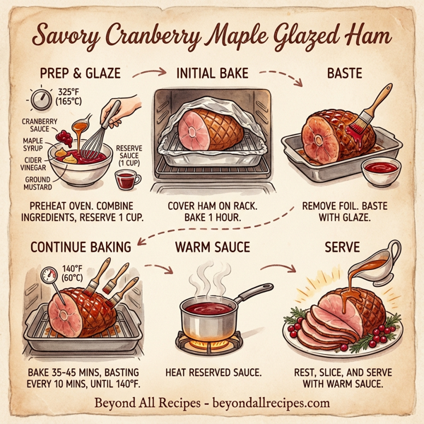 Savory Cranberry Maple Glazed Ham instructions