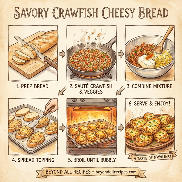 Savory Crawfish Cheesy Bread instructions