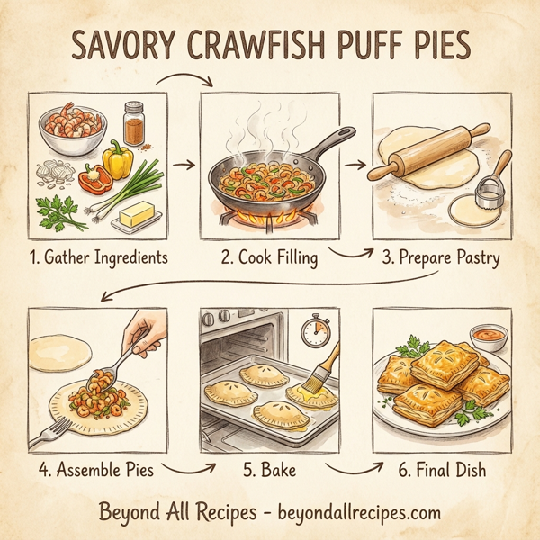 Savory Crawfish Puff Pies instructions