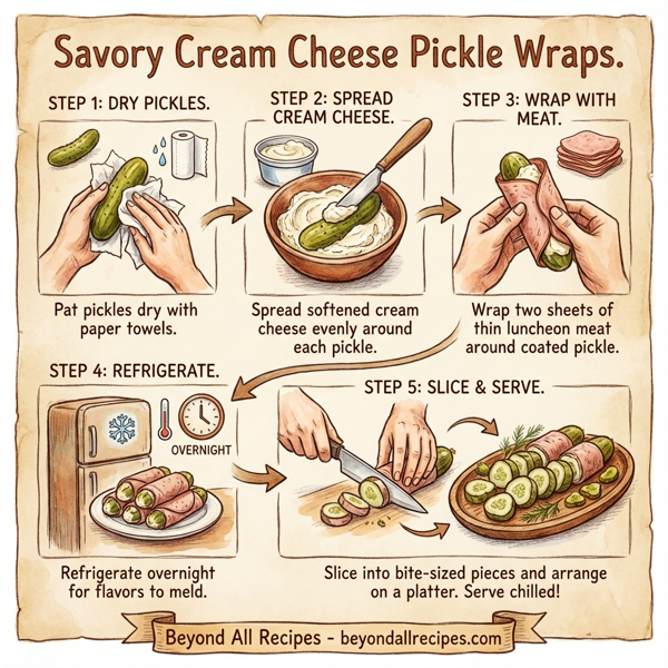 Savory Cream Cheese Pickle Wraps instructions
