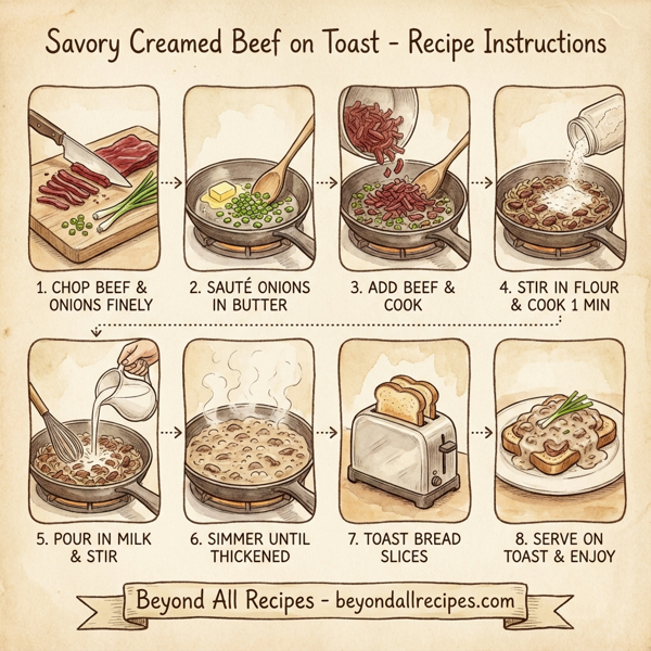Savory Creamed Beef on Toast instructions
