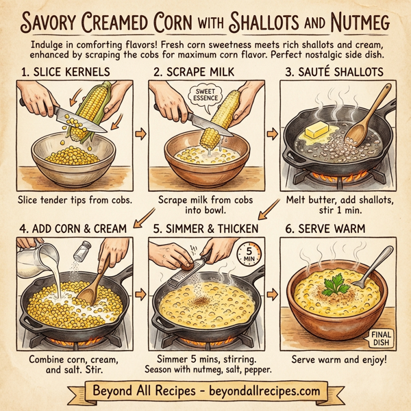 Savory Creamed Corn with Shallots and Nutmeg instructions